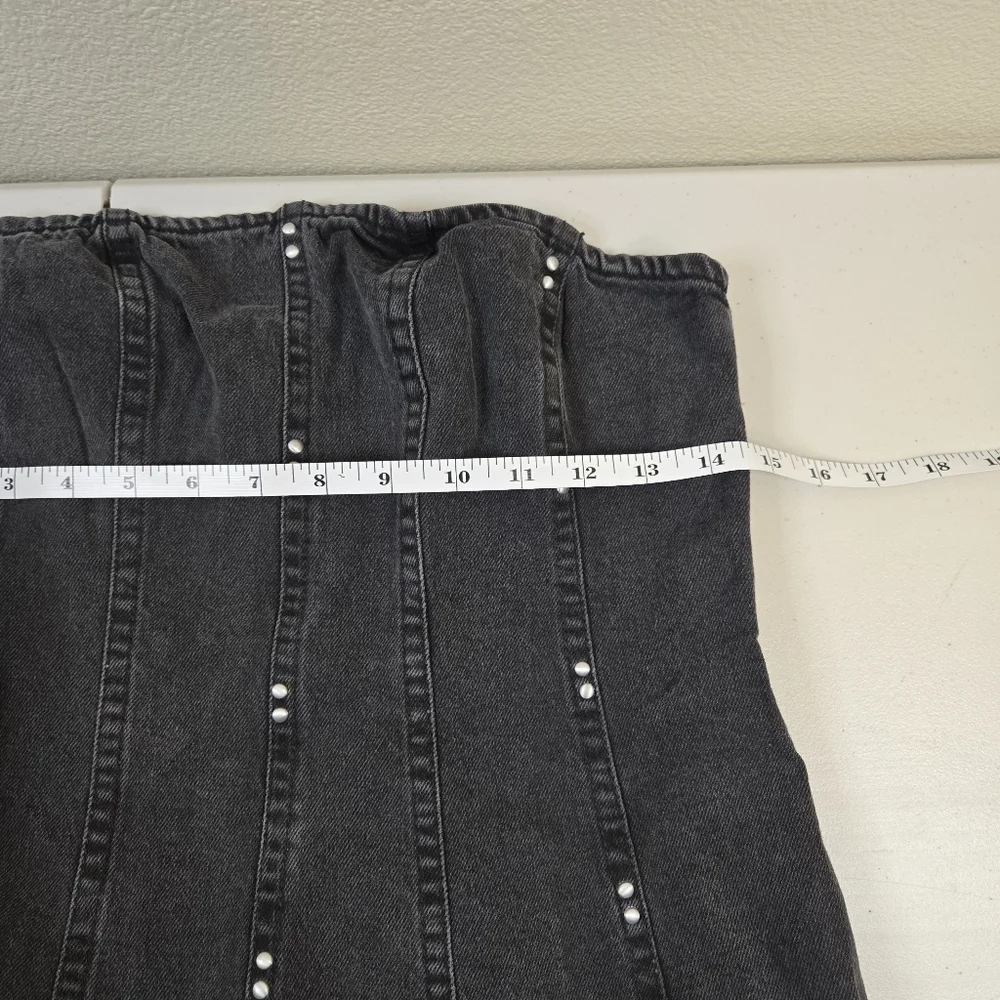 NWoT Wild Fable Black Denim Strapless Dress w Studded Detail Size Small - Picture 9 of 9